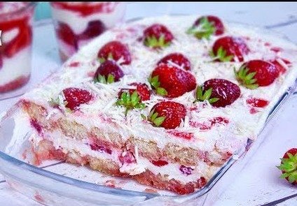 საზაფხულო ტირამისუ მარწყვით და ხაჭოს მსუბუქი კრემით